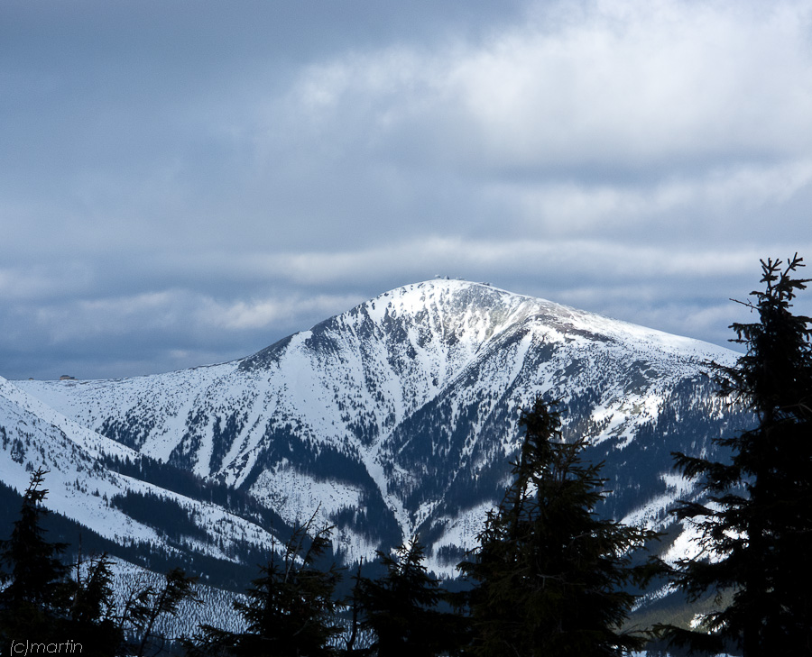 Sněžka ze zledovatělé Liščí hory